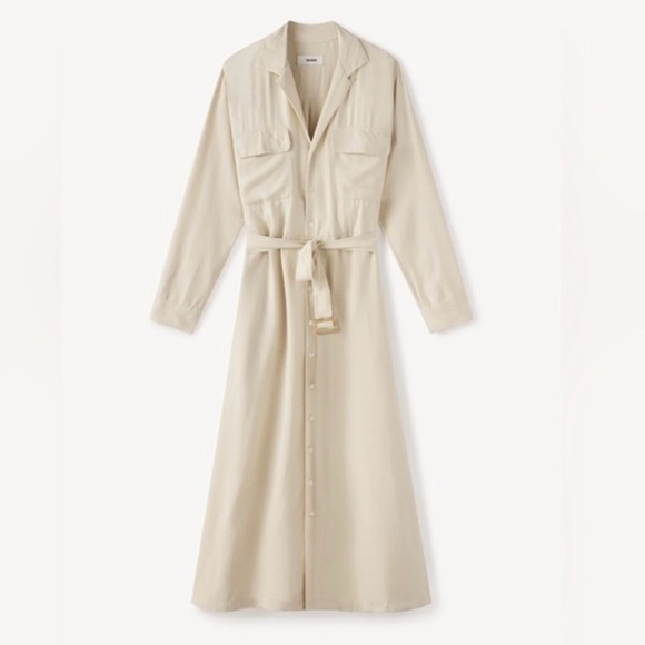 Buck Mason Dresses & Skirts - BUCK MASON SILKEN TWILL STUDIO SHIRT 
DRESS EUC Beige/ Cream /Khaki S